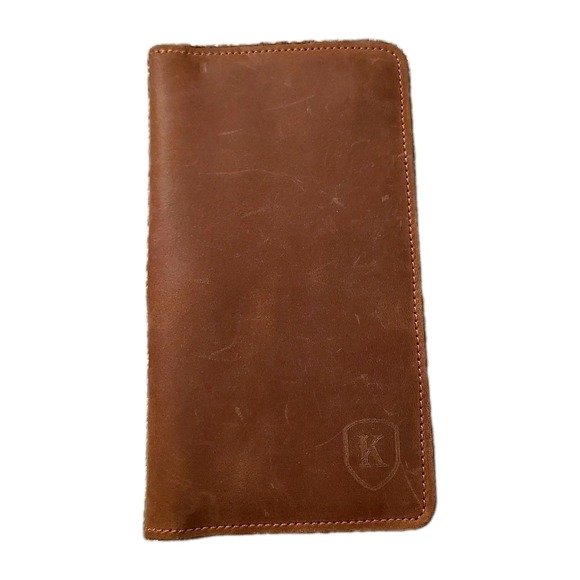 Unisex Long Leather Personalized Bi-fold Wallet Clutch‎ - Picture 1 of 5